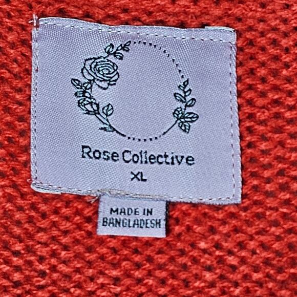 Rose Collective Red Zipper Front Cardigan With Sailor Collar Women's Size XL - Picture 6 of 7